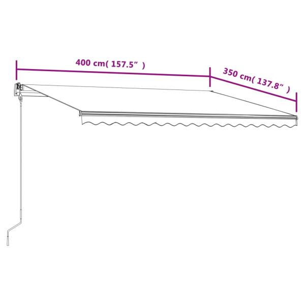 Markise Automatisch Einziehbar 400x350 cm Creme