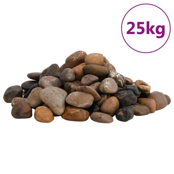 ARDEBO.de - Polierte Kiesel 25 kg Mehrfarbig 2-5 cm