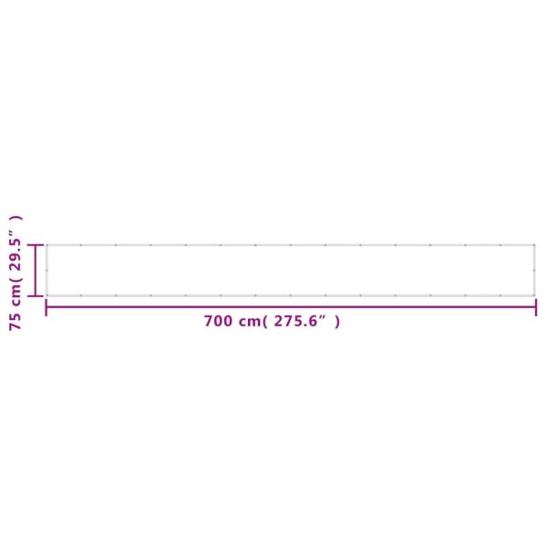 Balkon-Sichtschutz Hellgrau 75x700 cm 100 % Polyester-Oxford