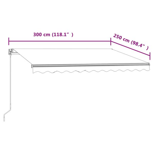 Markise Automatisch Einziehbar 300x250 cm Blau und Weiß