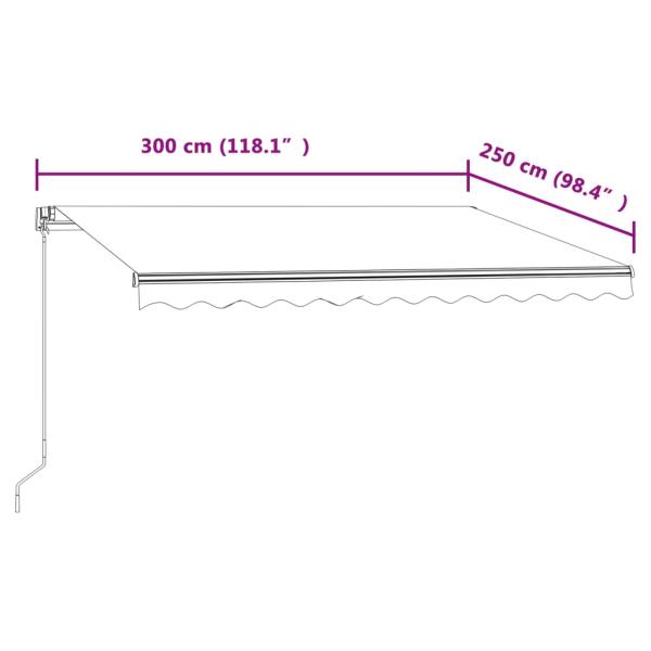 Markise Automatisch Einziehbar 300x250 cm Creme