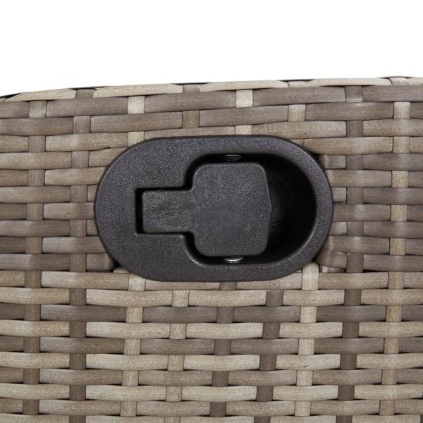 9-tlg. Garten-Essgruppe mit Kissen Grau Poly Rattan