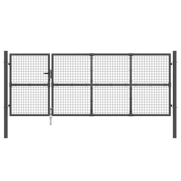 Mesh-Gartentor Anthrazit 350x175 cm Verzinkter Stahl