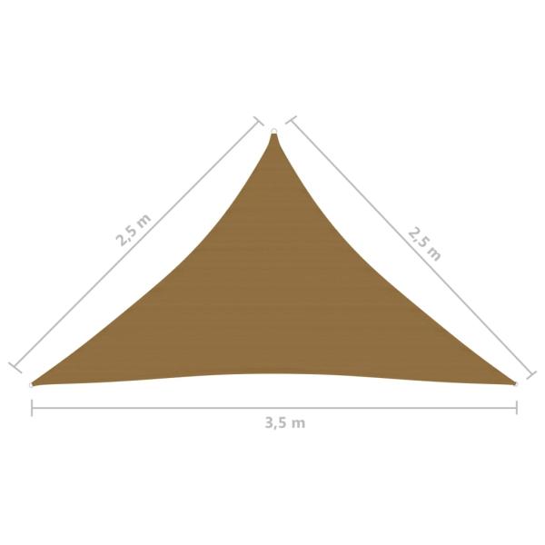 Sonnensegel 160 g/m² Taupe 2,5x2,5x3,5 m HDPE