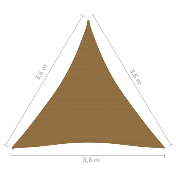 Sonnensegel 160 g/m² Taupe 3,6x3,6x3,6 m HDPE