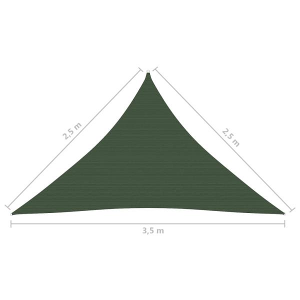 Sonnensegel 160 g/m² Dunkelgrün 2,5x2,5x3,5 m HDPE