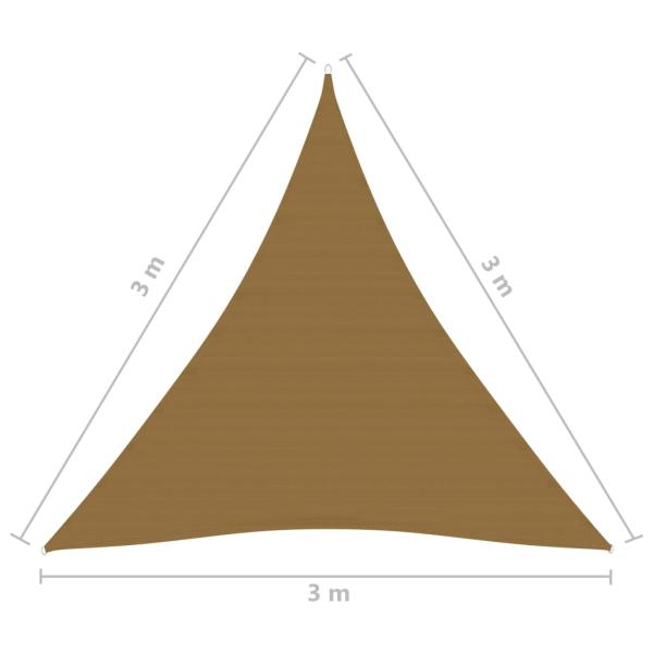 Sonnensegel 160 g/m² Taupe 3x3x3 m HDPE