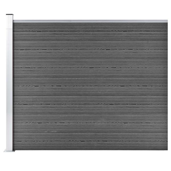 ARDEBO.de - Zaunelement WPC 175x146 cm Schwarz