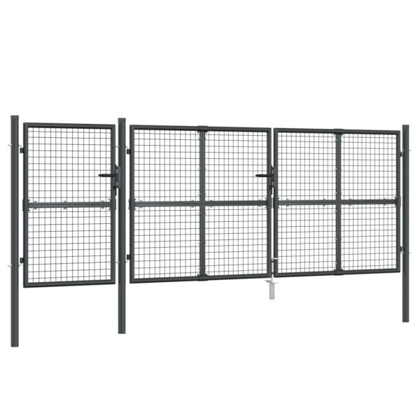 Mesh-Gartentor Anthrazit 400x175 cm Verzinkter Stahl