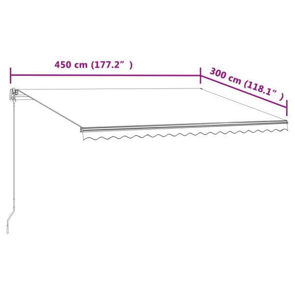 Markise Automatisch Einziehbar 450x300 cm Creme