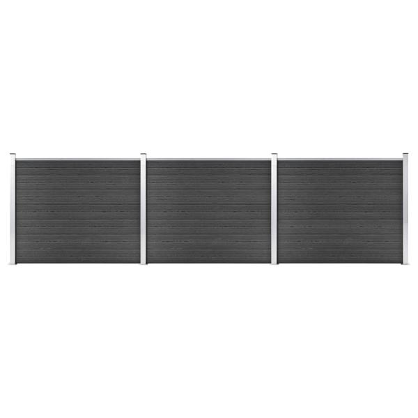 ARDEBO.de - Zaunelement Set WPC 526x146 cm Grau