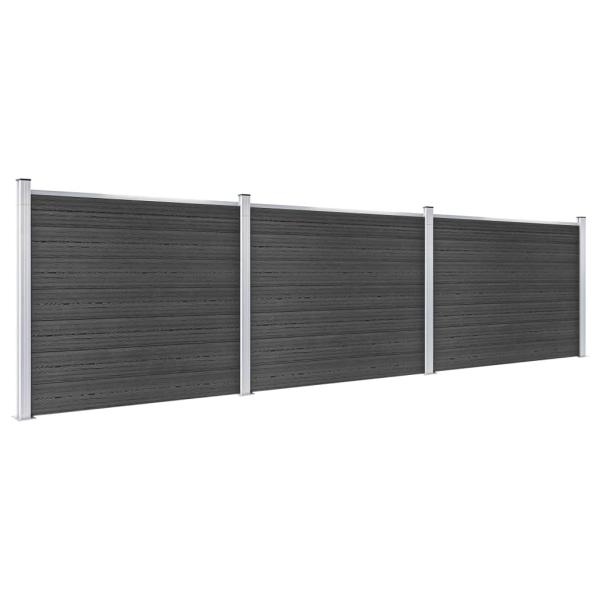 Zaunelement Set WPC 526x146 cm Grau