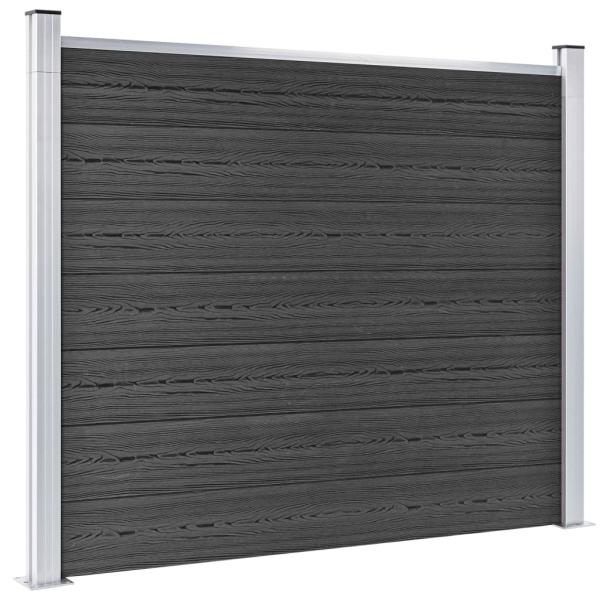 Zaunelement Set WPC 526x146 cm Grau