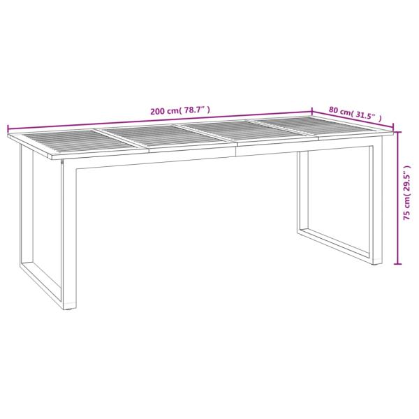 9-tlg. Garten-Essgruppe Massivholz Akazie und Metall