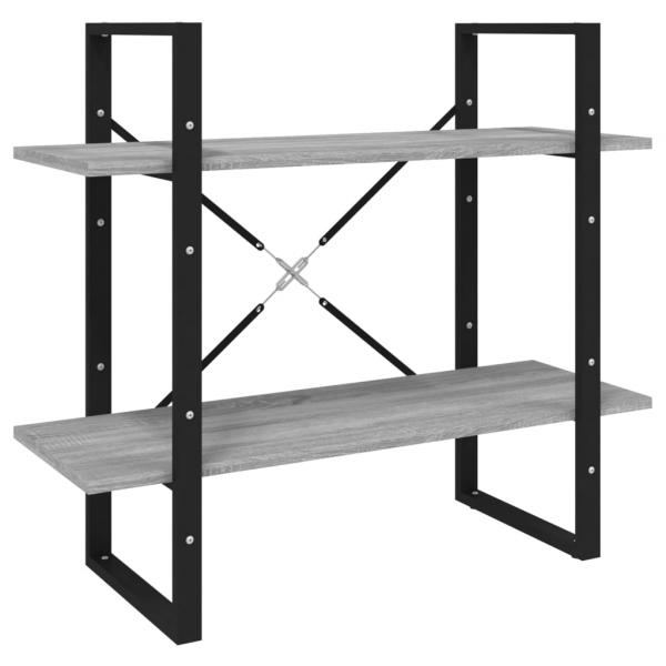 Bücherregal 5 Fächer Grau Sonoma-Eiche 80x30x175 Holzwerkstoff