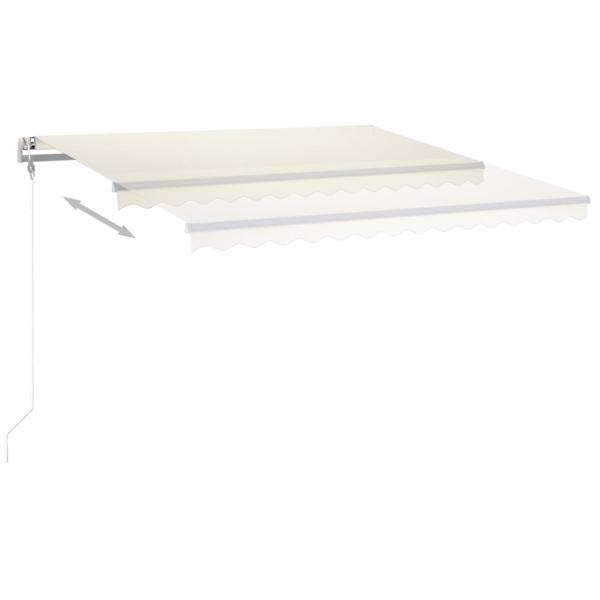 Markise Manuell Einziehbar mit LED 4,5x3 m Creme