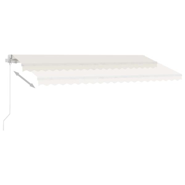 Markise Manuell Einziehbar mit LED 450x300 cm Creme