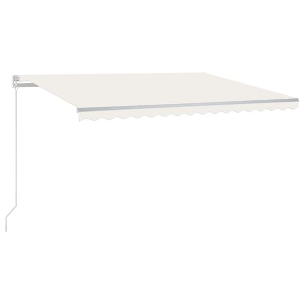 Markise Manuell Einziehbar mit LED 450x300 cm Creme