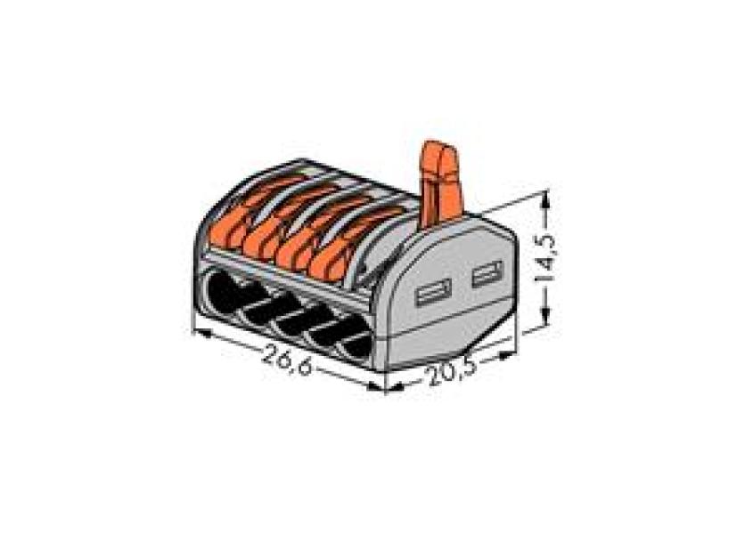 WAGO Kontakttechnik WAGO-Verbindungsklemme 5fach f. ein und mehrdrähtige Leiter (40 ST)