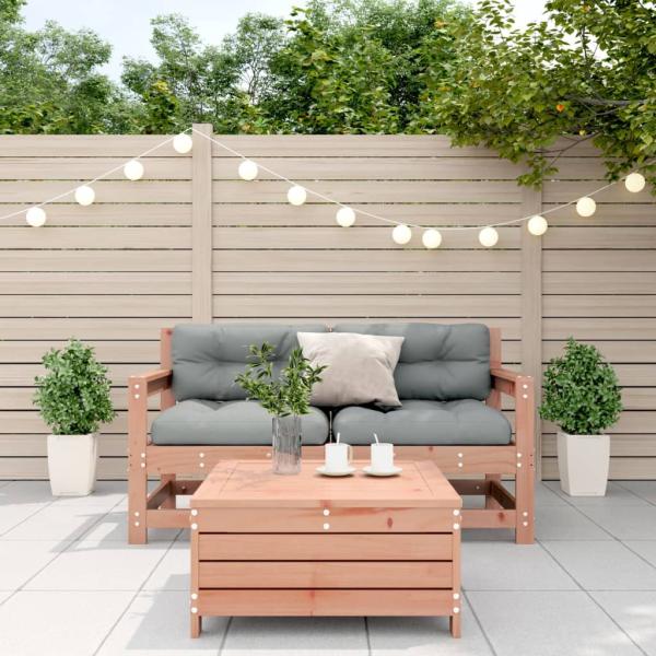 3-tlg. Garten-Lounge-Set mit Kissen Massivholz Douglasie