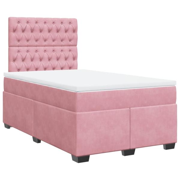 Boxspringbett mit Matratze Rosa 120x200 cm Samt