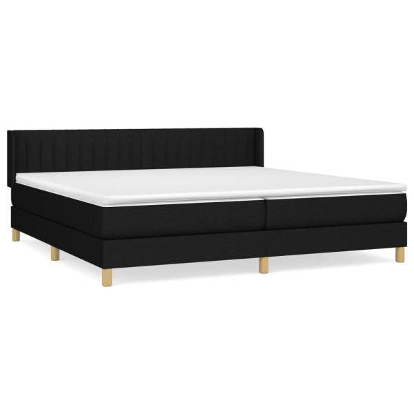 Boxspringbett mit Matratze Schwarz 200x200 cm Stoff