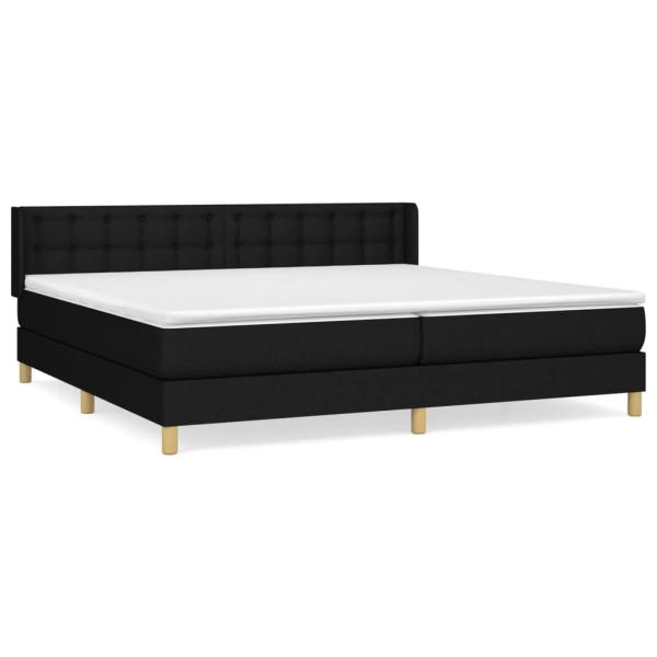 Boxspringbett mit Matratze Schwarz 180x200 cm Stoff