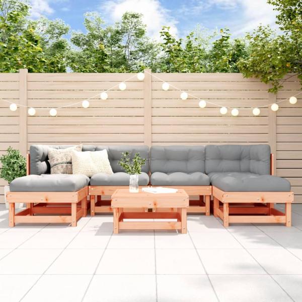 ARDEBO.de - 7-tlg. Garten-Lounge-Set mit Kissen Massivholz Douglasie