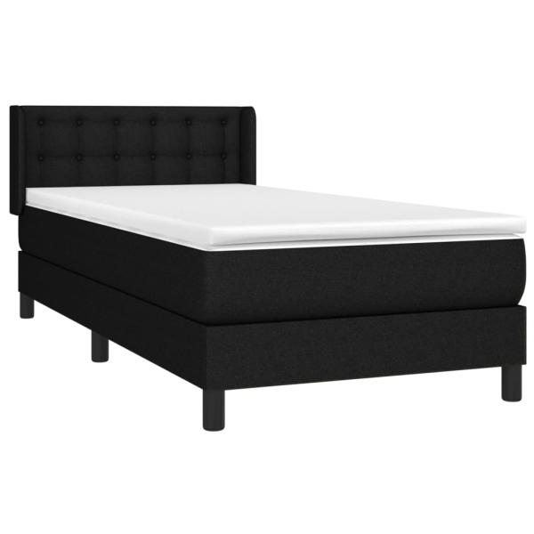 Boxspringbett mit Matratze Schwarz 90x190 cm Stoff