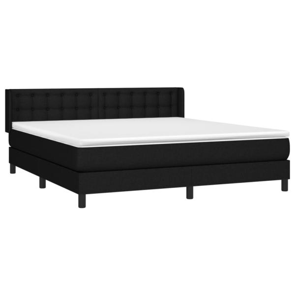 Boxspringbett mit Matratze Schwarz 180x200 cm Stoff