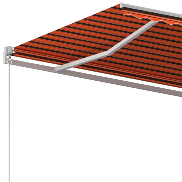 Markise Manuell Einziehbar 600x350 cm Orange und Braun