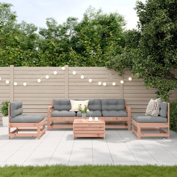 ARDEBO.de - 6-tlg. Garten-Lounge-Set mit Kissen Massivholz Douglasie