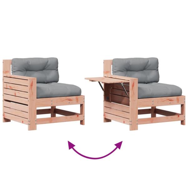 7-tlg. Garten-Lounge-Set mit Kissen Massivholz Douglasie