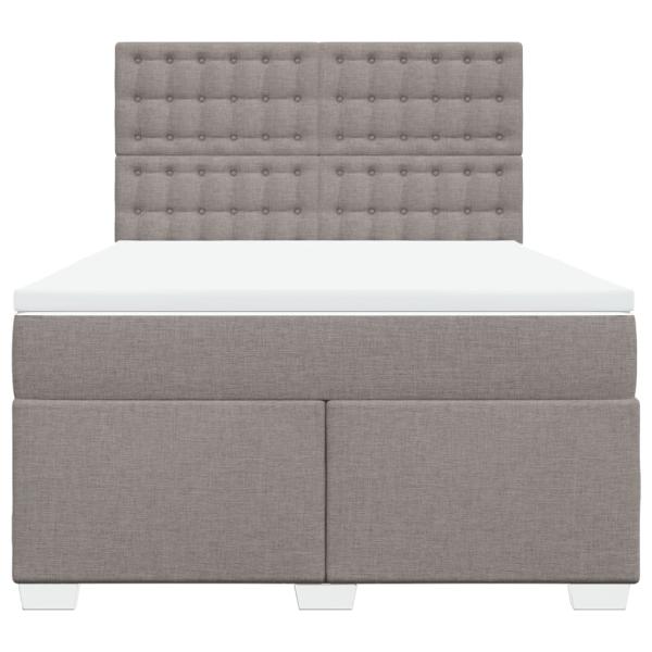 Boxspringbett mit Matratze Taupe 140x190 cm Stoff