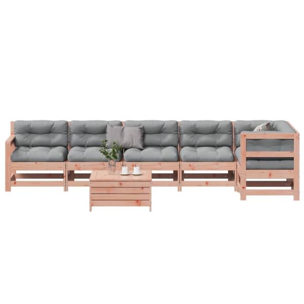 ARDEBO.de - 7-tlg. Garten-Lounge-Set mit Kissen Massivholz Douglasie