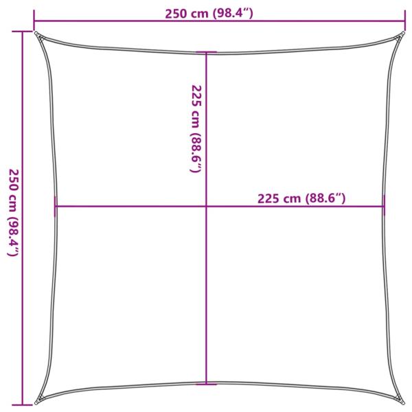 Sonnensegel 160 g/m² Quadratisch Sandfarbe 2,5x2,5 m HDPE