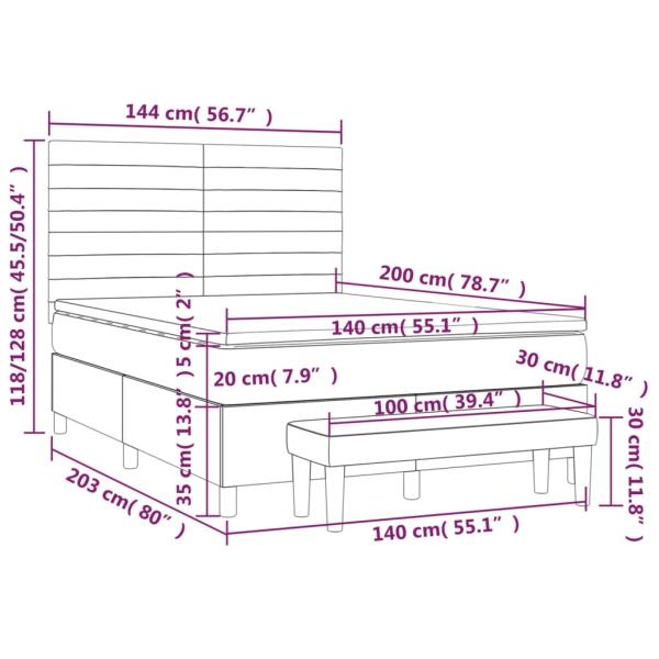 Boxspringbett mit Matratze Creme 140x200 cm Stoff