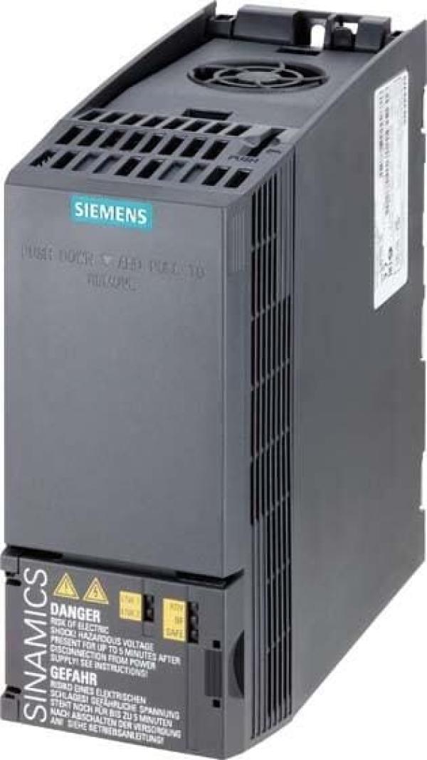 ARDEBO.de Siemens 6SL3210-1KE11-8AF2 SINAMICS G120C Bemessungsleistung 3AC 380-480 V +10/-20% 47-63 Hz geringe Überlast: 0,55 kW bei 150% 3 s, 110% 57 s, 100% 240 s hohe Überlast: 0,37 kW bei 200% 3 s, 150% 57 s, 100% 240 s