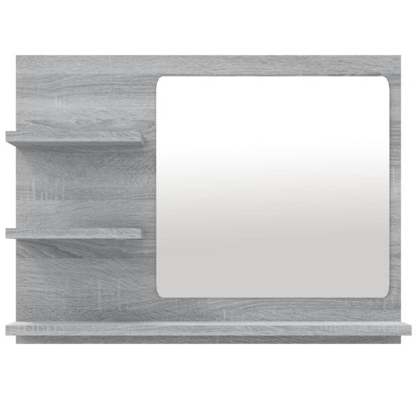 Badspiegel Grau Sonoma 60x10,5x45 cm Holzwerkstoff