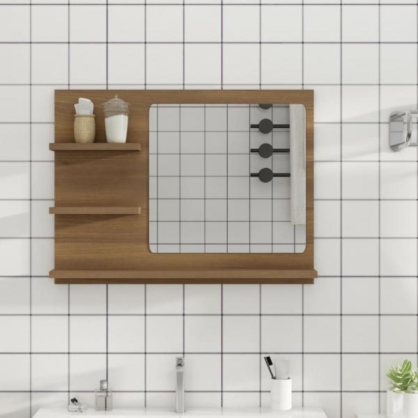 ARDEBO.de - Badspiegel Braun Eiche-Optik 60x10,5x45 cm Holzwerkstoff