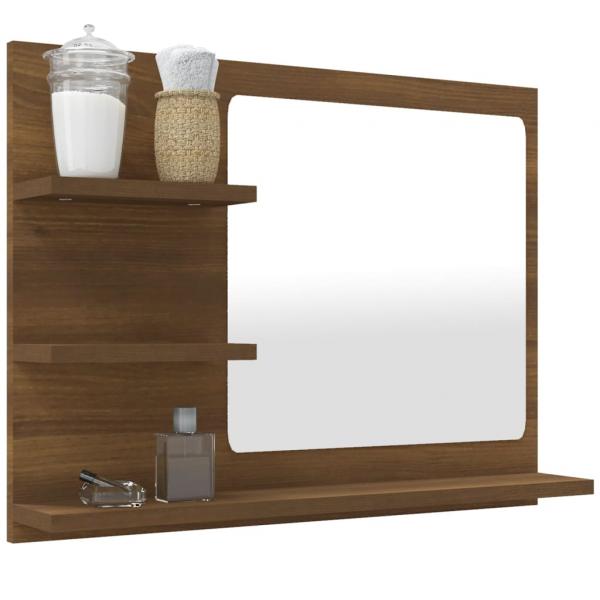 Badspiegel Braun Eiche-Optik 60x10,5x45 cm Holzwerkstoff