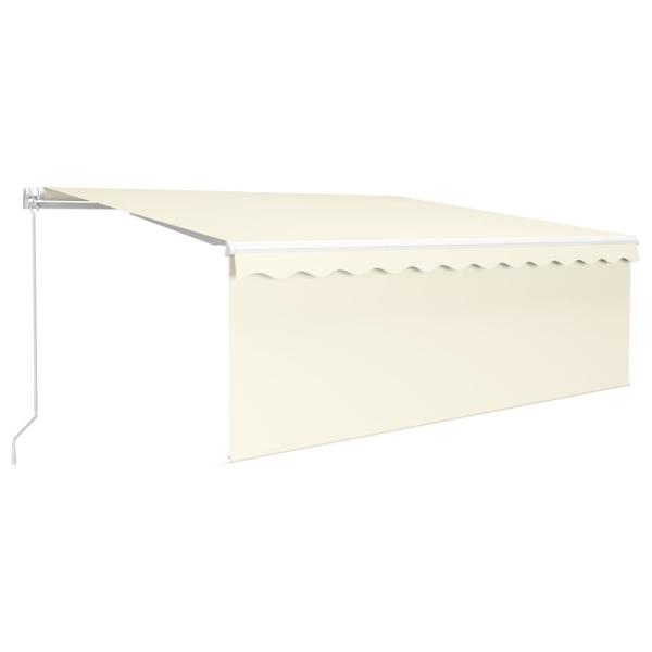 Markise Manuell Einziehbar mit Rollo 4,5x3 m Creme