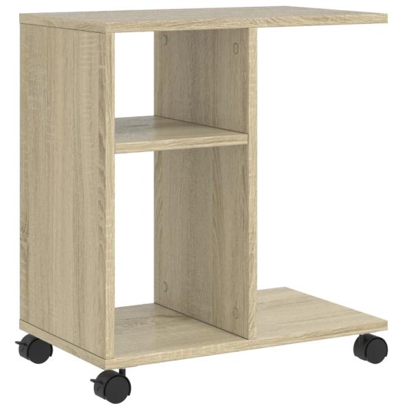 Beistelltisch mit Rollen Sonoma-Eiche 50x30x55 cm Holzwerkstoff