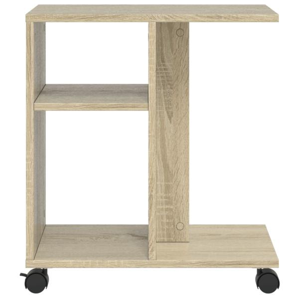 Beistelltisch mit Rollen Sonoma-Eiche 50x30x55 cm Holzwerkstoff