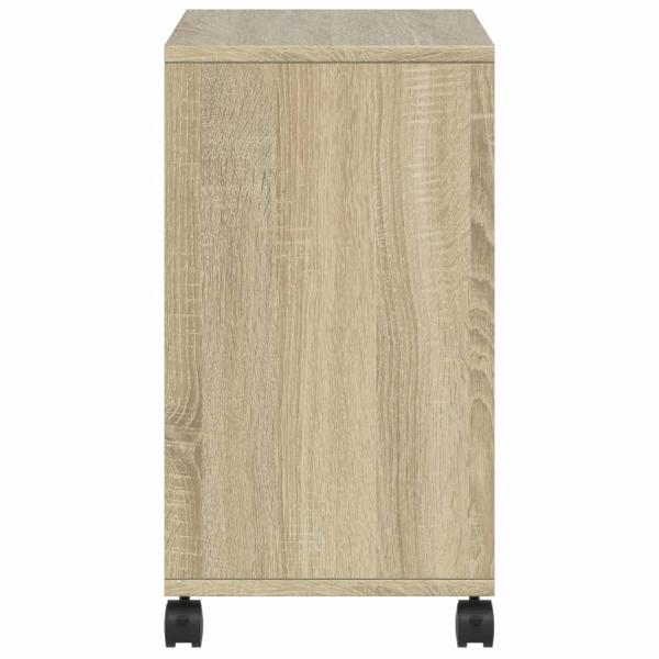 Beistelltisch mit Rollen Sonoma-Eiche 50x30x55 cm Holzwerkstoff