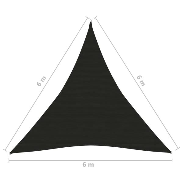 Sonnensegel 160 g/m² Schwarz 6x6x6 m HDPE