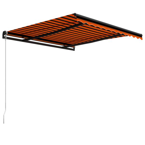 Einziehbare Markise Handbetrieben 350 x 250 cm Orange und Braun