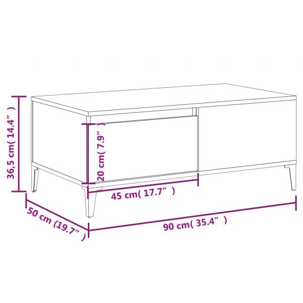 Couchtisch Betongrau 90x50x36,5 cm Holzwerkstoff