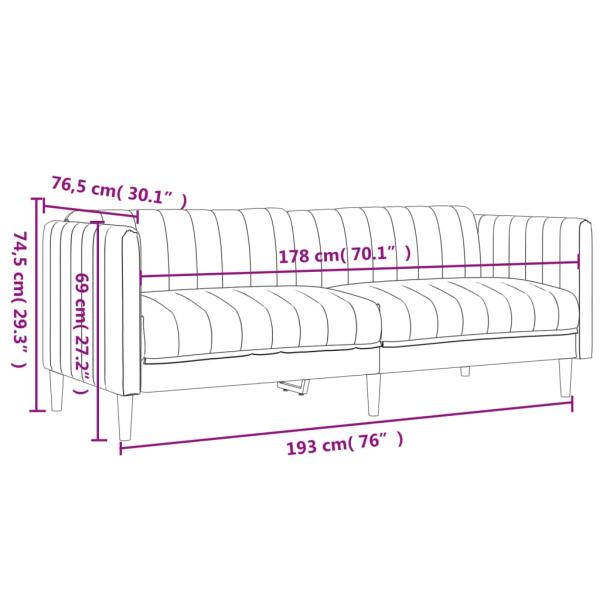 Sofa 2-Sitzer Blau Stoff