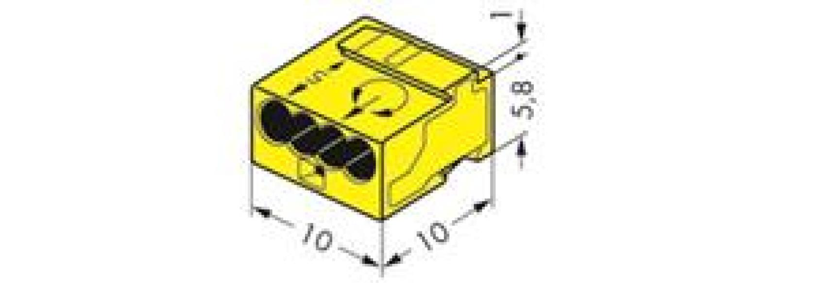 WAGO Kontakttechnik MICRO-Verbindungsdosenklemme 4-Leiter-Klemme 4-polig gelb (100 ST)